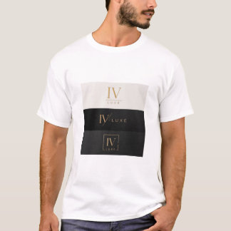 Camiseta IV LUXE Logo Preta e Dourada Luxo Minimal