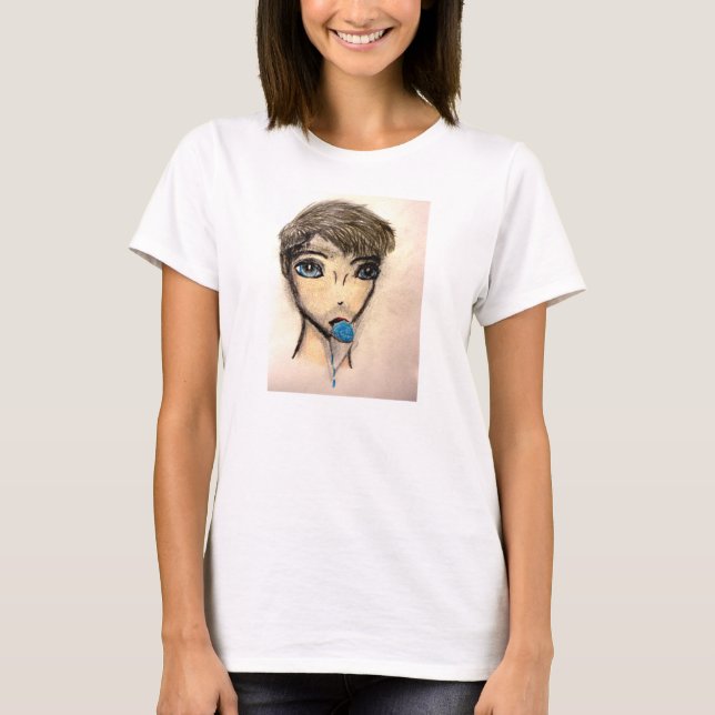 Camiseta Ivan e o snowcone de framboesa azul dois (Frente)