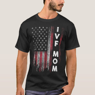 Camiseta IVF Gift Warrior US Flag Mamãe Day Infert