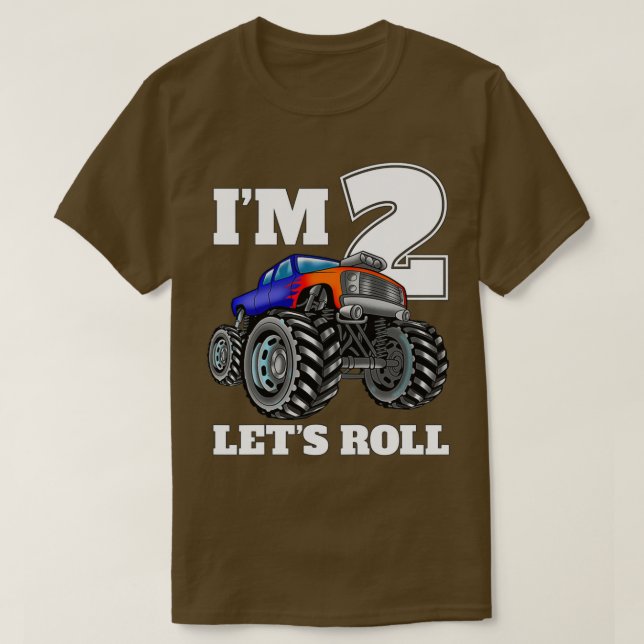 Camiseta Ix27m 2 Letx27s Roll Monster Truck segundo anivers (Frente do Design)