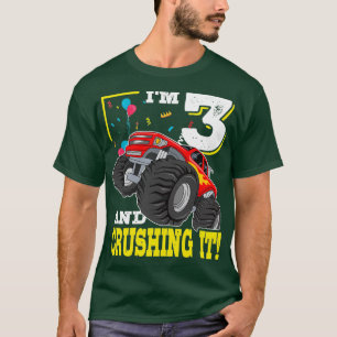Camiseta Ix27m 3 E Esmagá-Lo Monster Truck aniversário de 3
