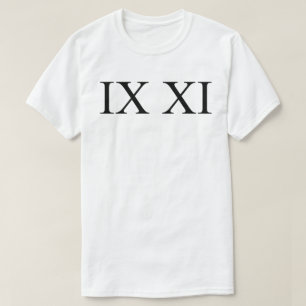 Camiseta IX XI (numerais romanos 9 11)