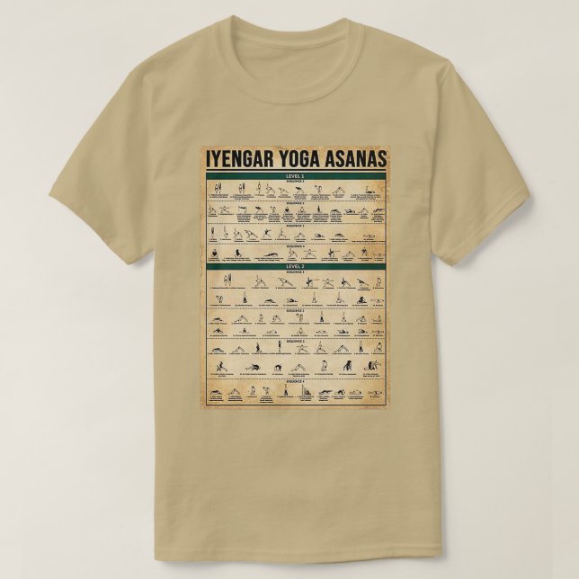 Camiseta Iyengar yoga asanas (Frente do Design)