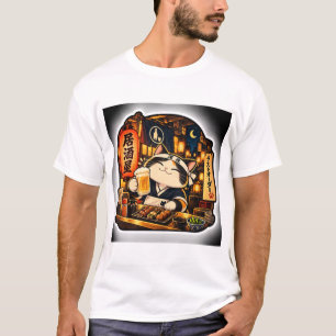Camiseta Izakaya Last Call Cat   Noite Japonesa Tu