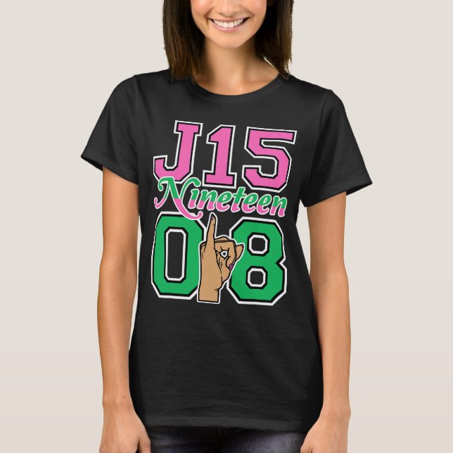 Camiseta J15 19 08 Sinal de mão feminina no dia do fundador (Frente)