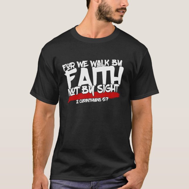 Camiseta J4L Men's  Short Sleeve We Walk by Faith Not by Si (Frente)