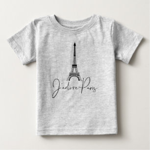 Camiseta J' adore Paris Torre Eiffel Cinza Fofo