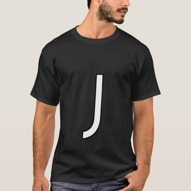 Camiseta J Alphabet letter capital uppercase word number ma (Frente)