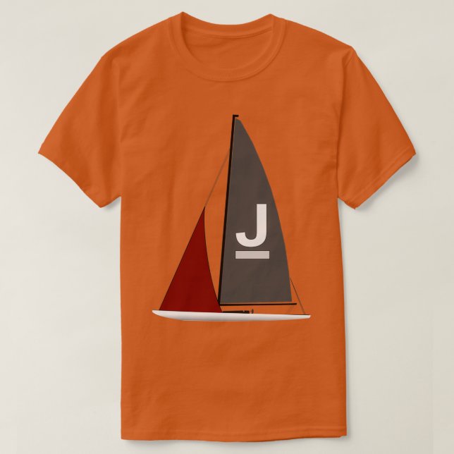 Camiseta J Boat J Classe Navegando Iate Triblend (Frente do Design)