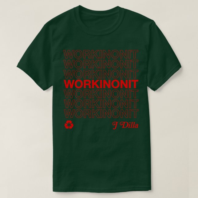 Camiseta J Dilla Workinonout 90s Hip Hop Design (Frente do Design)