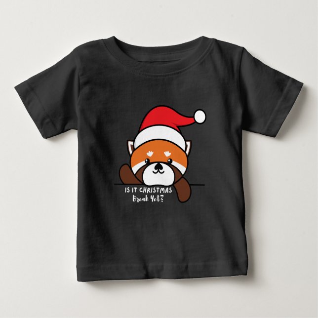 Camiseta Já É Natal Break? Panda vermelha (Frente)