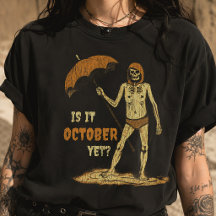 Já É Outubro Piada de Halloween Esqueleto