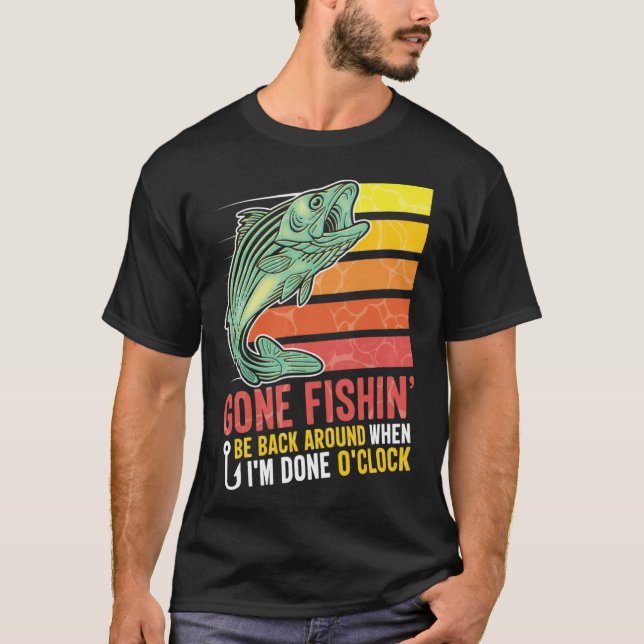 Camiseta Já fui pescar, volto quando eu terminar O relógio (Frente)