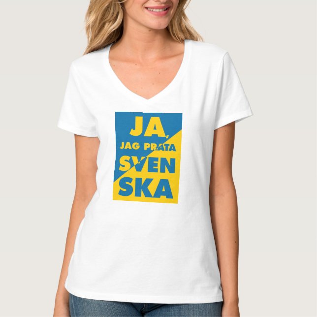 Camiseta Ja, Jag Prata Svenska, sim eu falo sueco (Frente)
