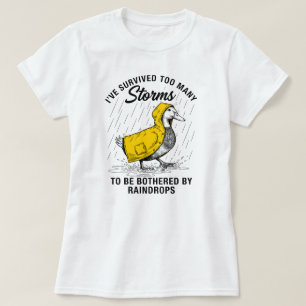 Camiseta Já Sobrevivi a Muitas Tempestades Casaco de Chuva 