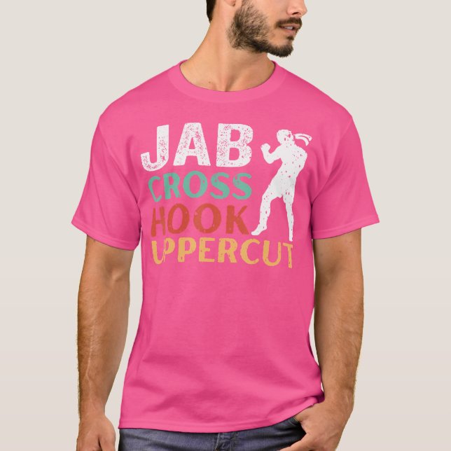 Camiseta Jab Cross Hook Uppercut Boxout Workout Funny Kickb (Frente)