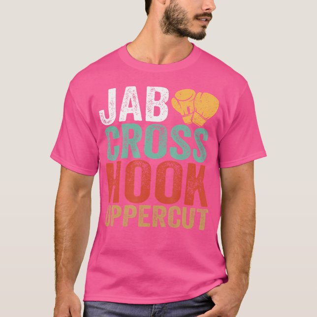 Camiseta Jab Cross Hook Uppercut Boxout Workout Funny Kickb (Frente)