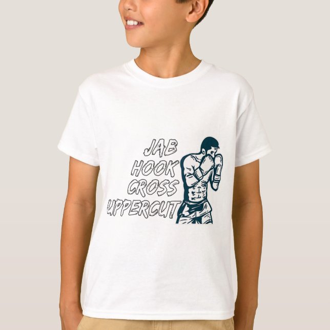 Camiseta Jab Hook Cross Uppercut Boxe Para Boxeadores Homen (Frente)