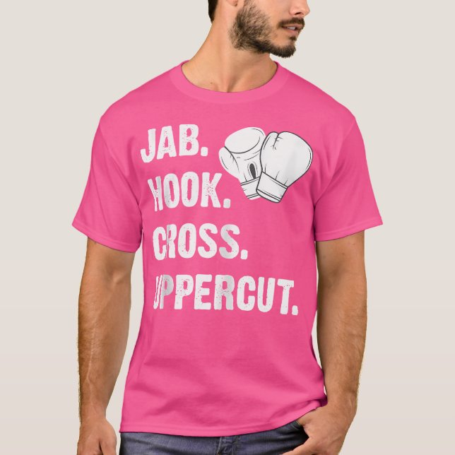 Camiseta Jab Hook Cross Uppercut Funny Martis Kickbox (Frente)