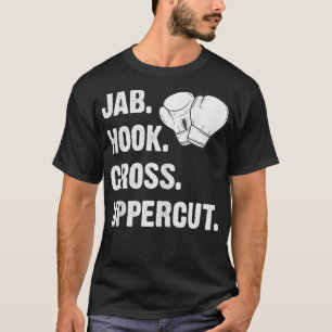 Camiseta Jab Hook Cross Uppercut Funny Martis Kickbox