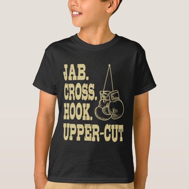 Camiseta Jabs. Cruz. Gancho. Treinador em Boxing de recorte (Frente)