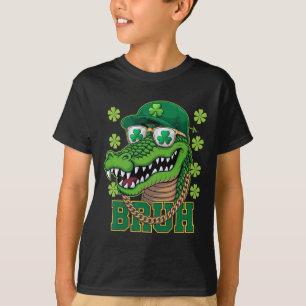 Camiseta Jacaré Bruh Dia de São Patrício Trevo Homens Irlan
