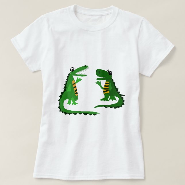 Camiseta Jacaré engraçado que fala ao crocodilo (Frente do Design)