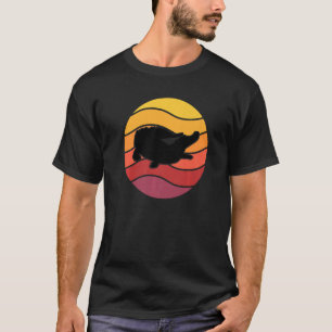 Camiseta Jacaré fofo Crocodilo Retro Pôr do sol Amante Répt