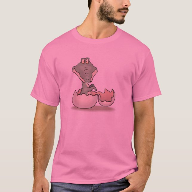 Camiseta jacaré para bebês de incubação fofa (Frente)