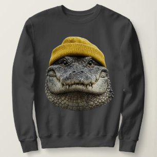 Camiseta jacaré Usando Gorro Design de Jacaré Vintage dos