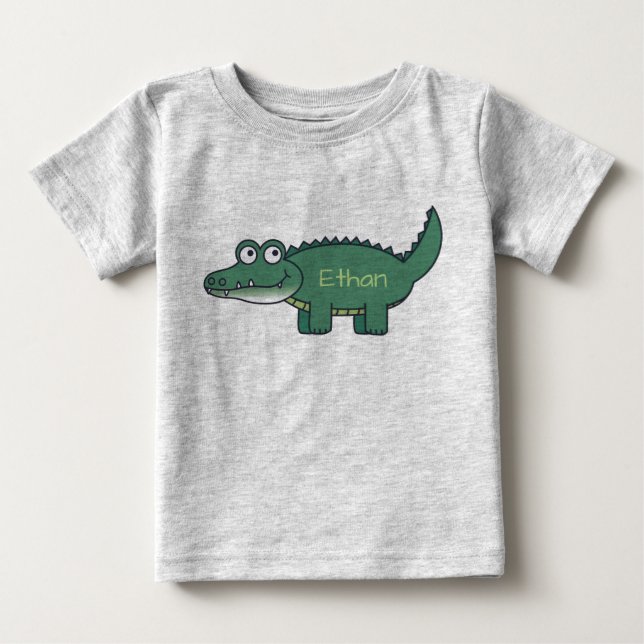 Camiseta Jacaré verde personalizado dos desenhos animados (Frente)