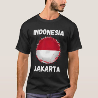 Camiseta Jacarta Indonésia Vintage Indonésia Flag Souvenir