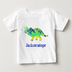 Camiseta Jack ceratops Tricerátops Coloridos Arte de Dinoss