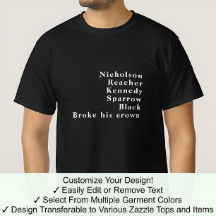 Camiseta Jack Nome Personalizado Tendência de Nome Famoso P