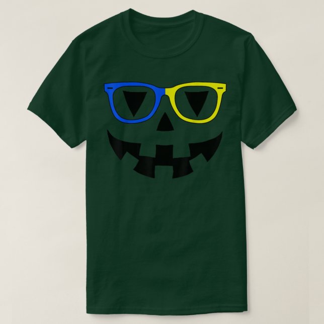 Camiseta Jack O Lantern Face Glasses Sunglasses Pumpkin Hal (Frente do Design)