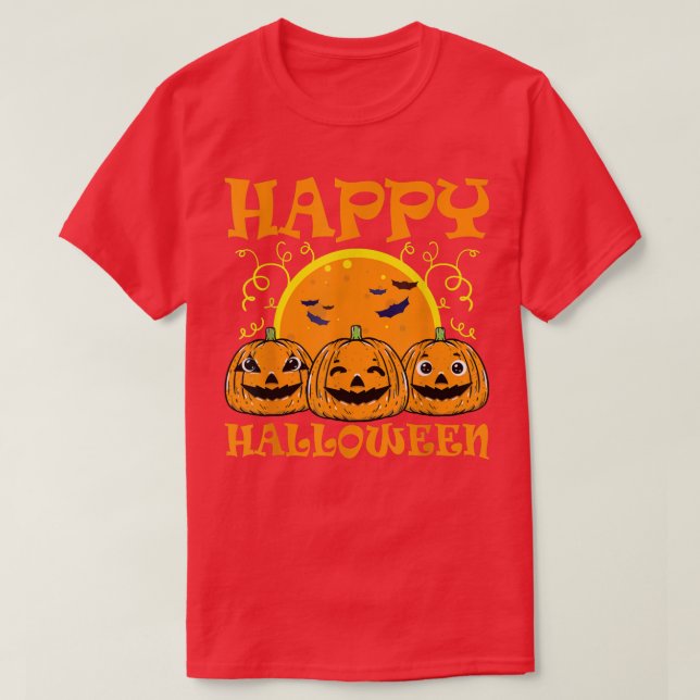 Camiseta Jack O Lantern Face Happy Halloween Pumpkins Men W (Frente do Design)