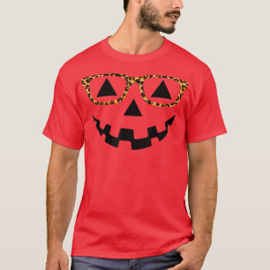 Camiseta Jack O Lantern Face Leopard Glasses Halloween Pump