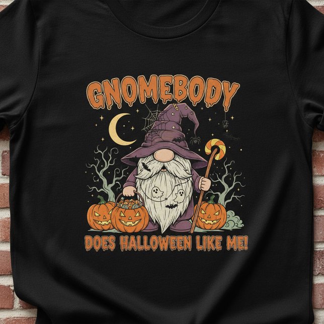 Camiseta Jack-O’-Lantern Gnome Halloween Shirt –Cute Spooky (Criador carregado)