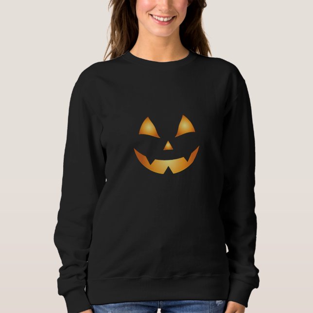 Camiseta Jack O Lantern Orange e Black Halloween Mulheres (Frente)