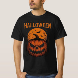 Camiseta Jack-O'-Lantern Sorridente & Morcegos Halloween Cl