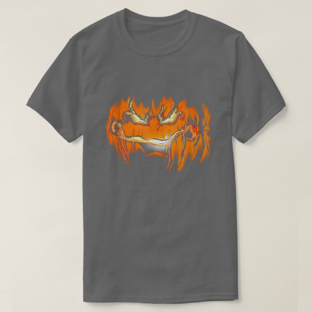 Camiseta Jack O Lanterna Assustado Pumpkin Esculpido Face S (Frente do Design)