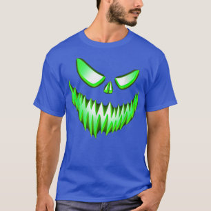 Camiseta Jack O Lanterna Assustador Rosto Verde Halloween