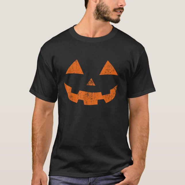 Camiseta Jack o Lanterna assustadora cara de abóbora de hal (Frente)