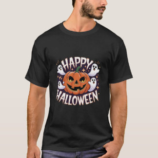 Camiseta Jack-O-Lanterna e Fantasmas Diversão do Halloween