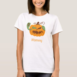 Camiseta Jack-o-Lanterna e Ossos Estranhos Halloween Mãe