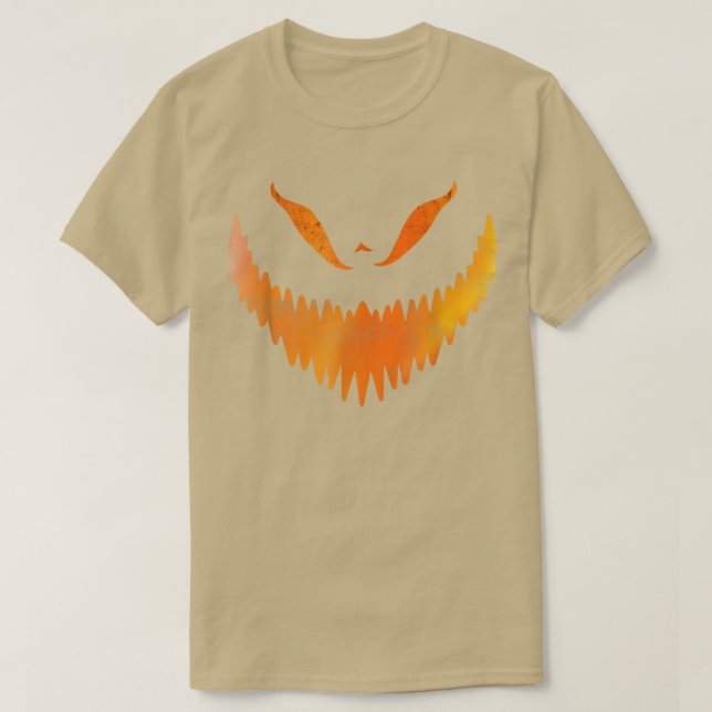 Camiseta Jack O Lanterna Esculpido Pumpkin Face Halloween C (Frente do Design)