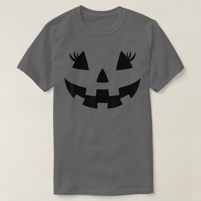 Camiseta Jack O Lanterna Face Pumpkin Eyelashes Hallowen Co (Frente do Design)