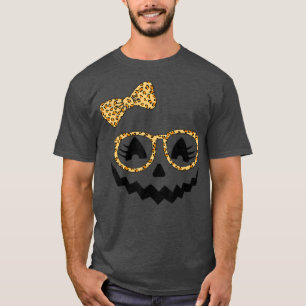 Camiseta Jack O Lanterna Face Pumpkin Halloween Leopard Pri