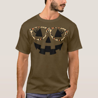 Camiseta Jack O Lanterna Face Pumpkin Hallowen Leopard Impr