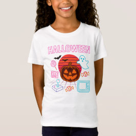 Camiseta Jack-O-Lanterna Neon Halloween Roupas Unisex